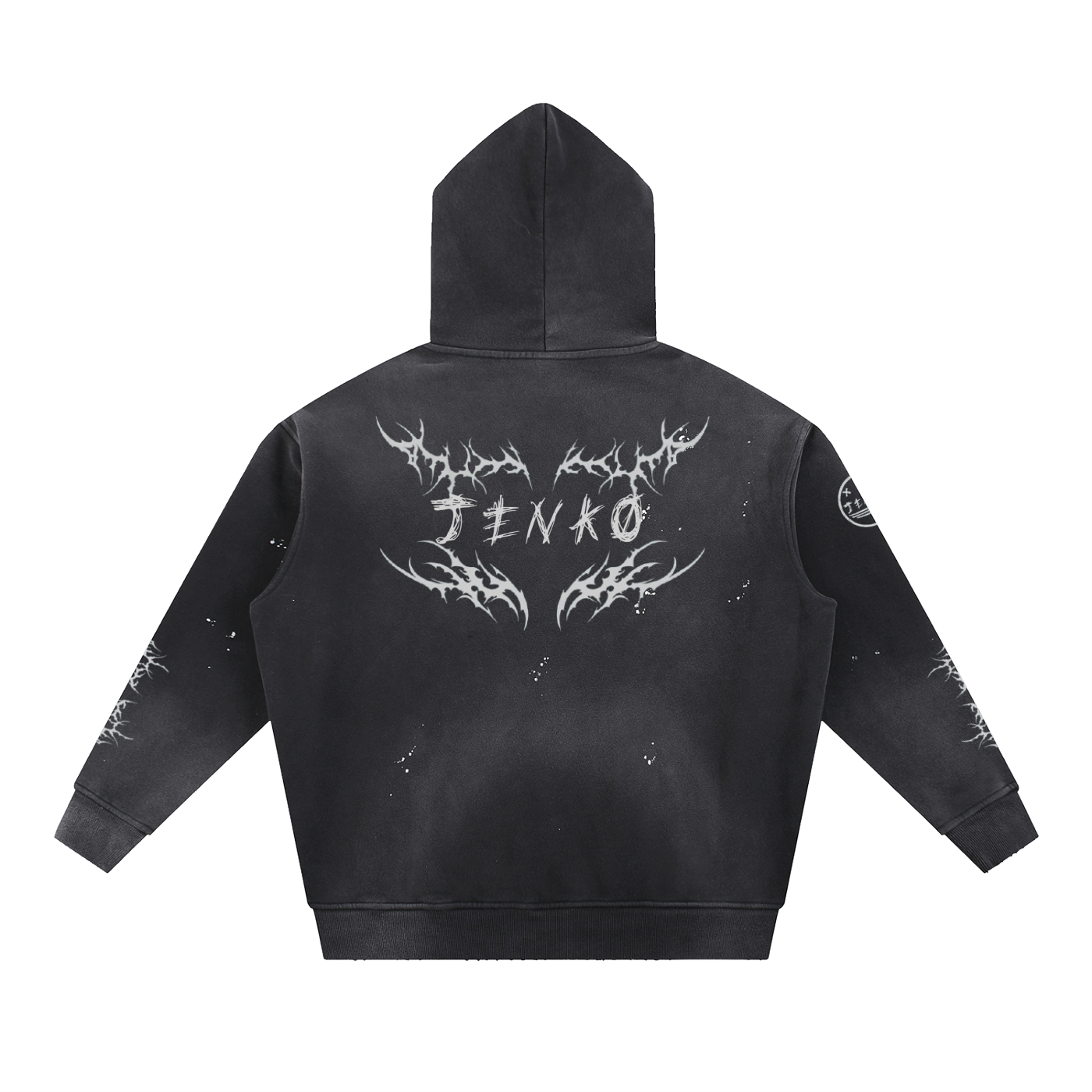 Vintage Washed Frayed Fleece Hoodie